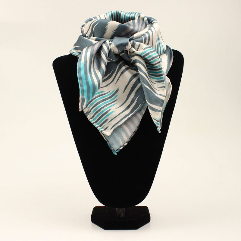 M&amp;F 33x33" Silk Chevron Wild Rag - Turquoise