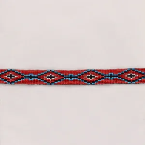 M&amp;F Beaded Hat Band - Red/Blue/Black/White