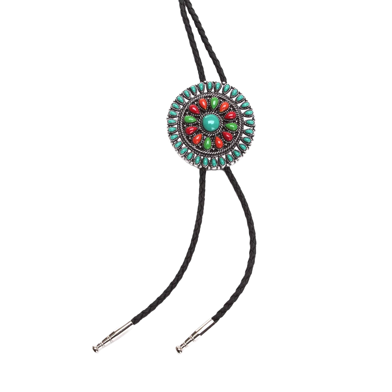 M&amp;F Bolo Round Concho - Multi Stones