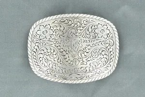 M&amp;F Nocona Men's Rectangle Buckle - Floral Scroll Engraved