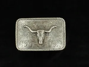 M&amp;F Nocona Men's Rectangle Buckle - Longhorn Head