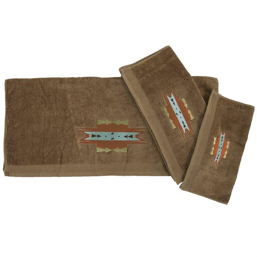 Mesa Embroidered 3PC Towel Set, Mocha