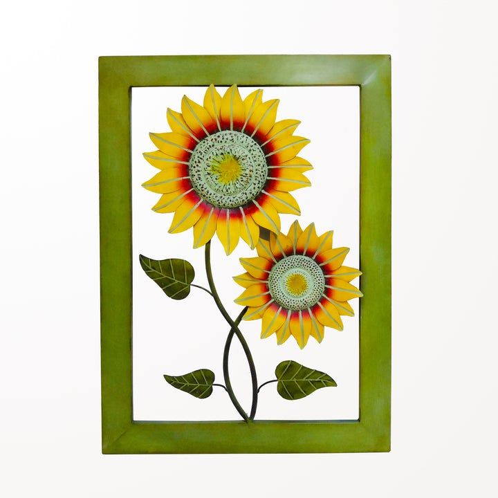Metal Sunflower Framed Wall Decor
