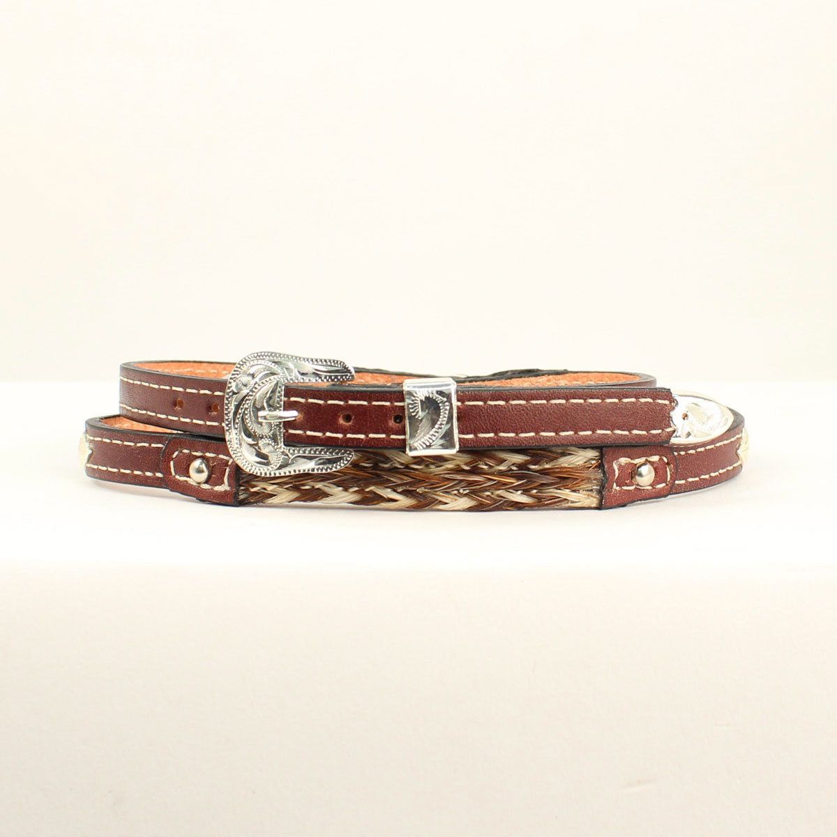 M&amp;F Western Braided Horse Hair Hat Band w/Diamond Conchos