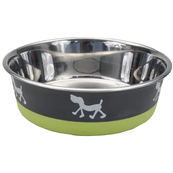 Maslow Design Bowl Pup Green/Grey 14 oz