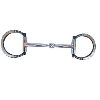 Metalab Black Satin D-Ring Show Snaffle Bit w/Copper Inlay