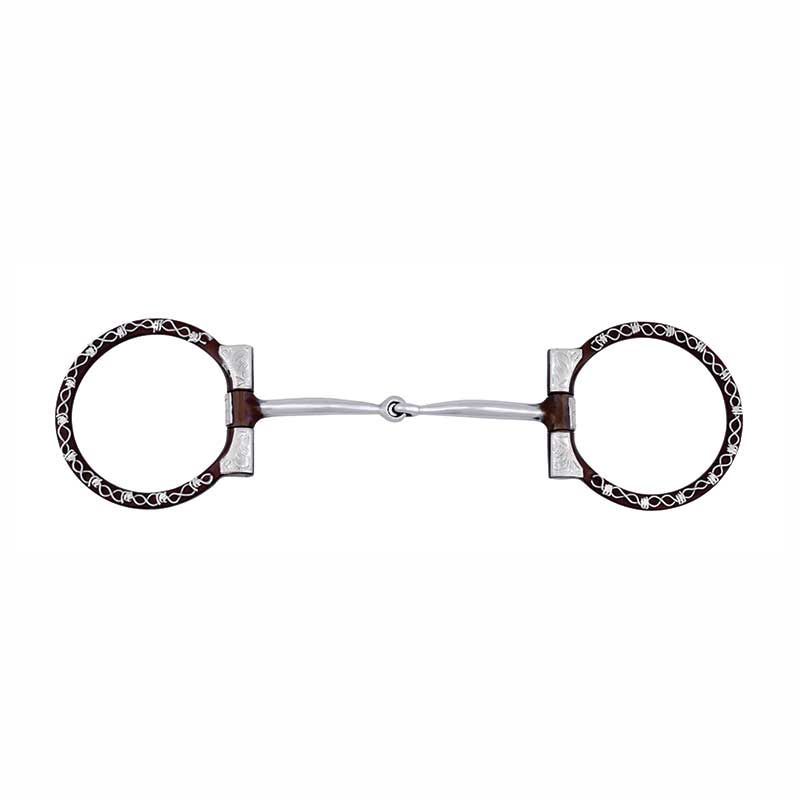 Metalab Bit Antique Finish Barbed Wire D-Ring Snaffle Bit