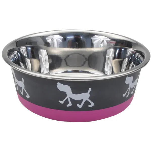 Maslow Design Bowl Pup Pink/Grey 13 oz