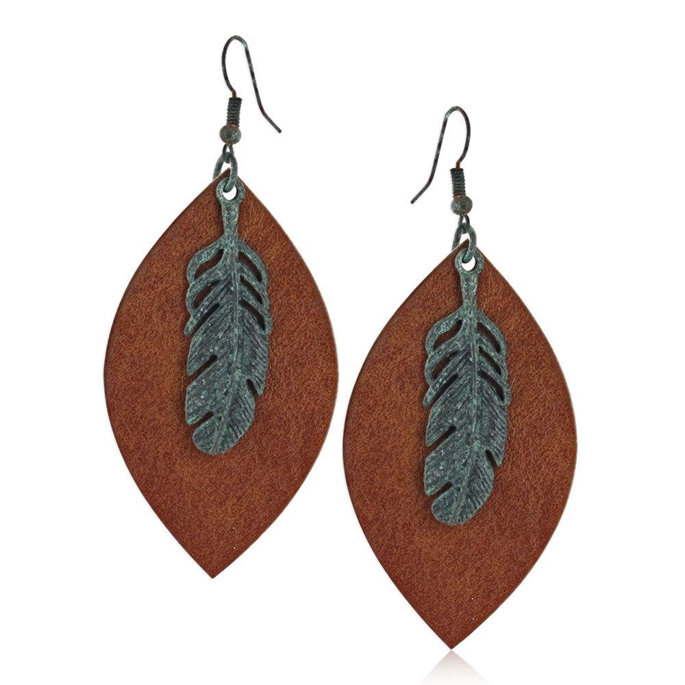 Montana Silversmith Feather Leather Earrings
