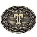 Montana Silversmiths Attitude Filigree Initial "T" Buckle