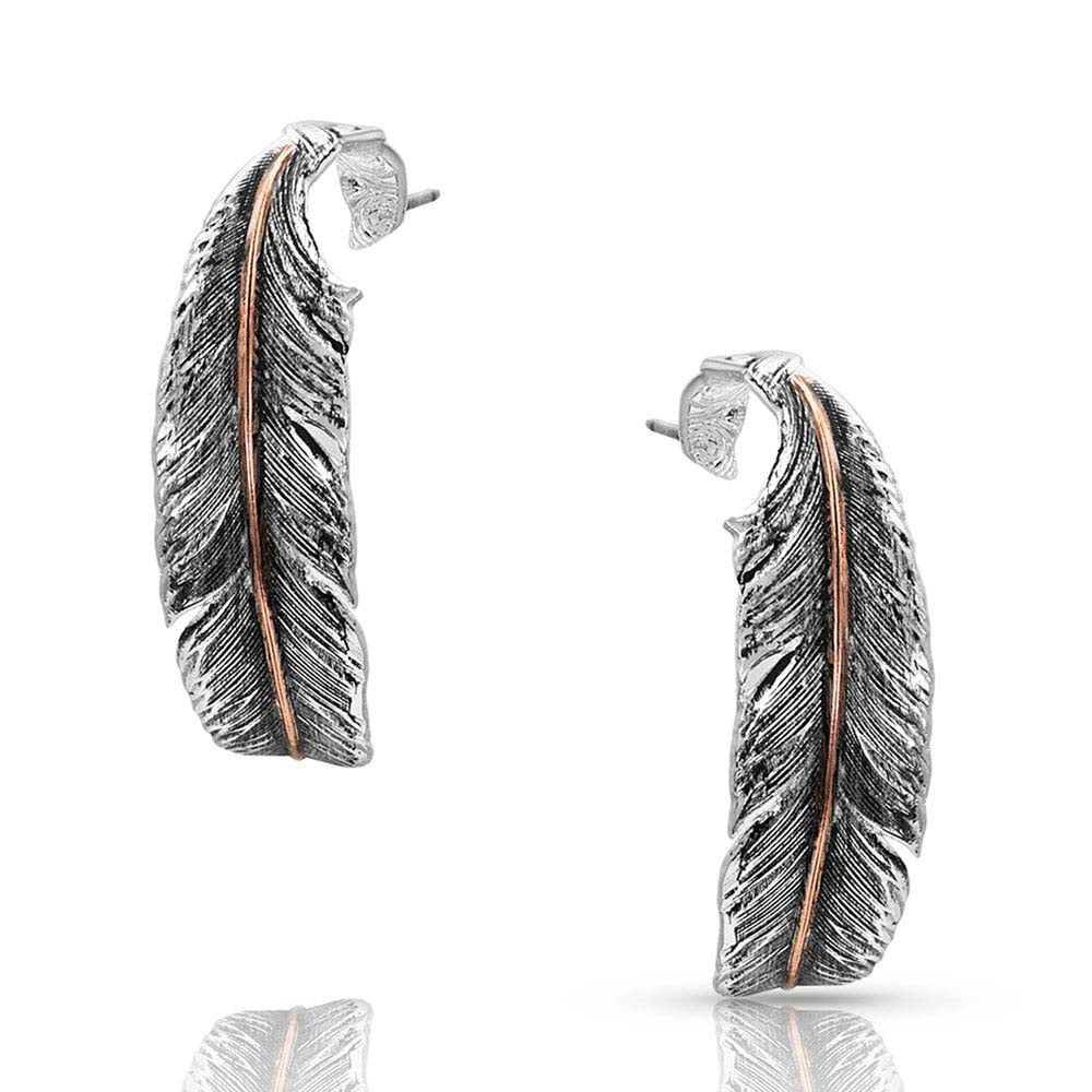Montana Silversmith Wind Dancer Feather Hoop Earrings