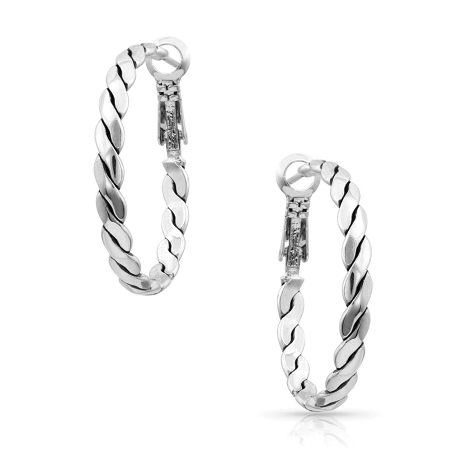 Montana Silversmith Flat Rope Hoop Earrings