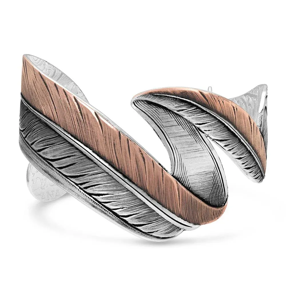 Montana Silversmith Sunkissed Free Spirit Rose Feather Bracelet