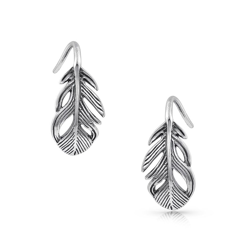 Montana Silversmiths Earrings Tiny Feather Hook