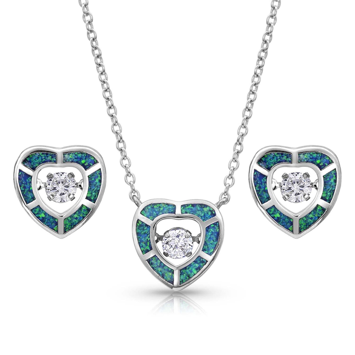 Montana Silversmiths Dancing Cz Opal Heart