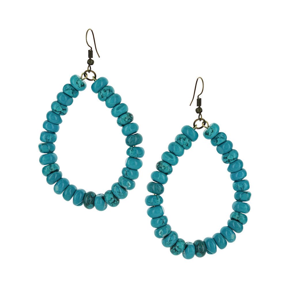Montana Silversmiths Earring Boho Blue Bead Teardrop