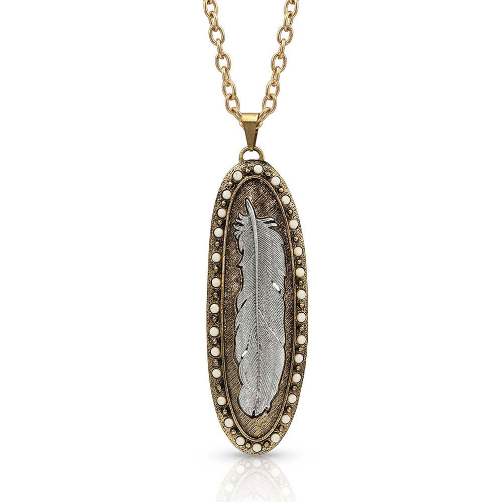 Montana Silversmiths NC-WhtTQLgFeather2Tone