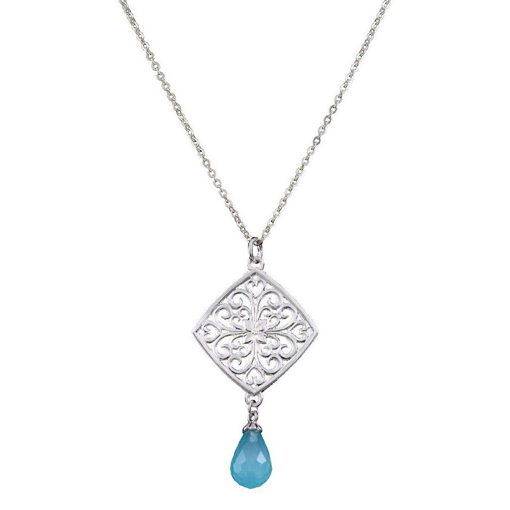 Montana Silversmiths Silver Scrollwork - Blue Necklace/Choker