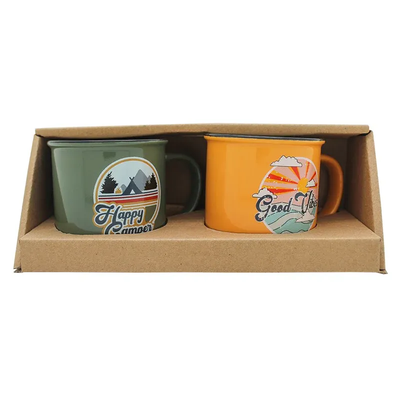 Mug Set of Two - Happy Camper/Good Vibes