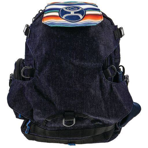 Mule Hooey Backpack Boot Carring Denim Body w/Serape Pattern Lid