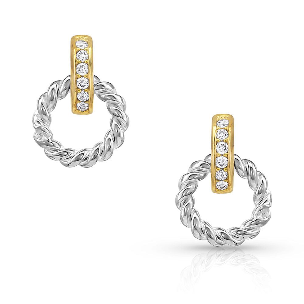 Montana Silversmiths Two Tone Ring Earrings