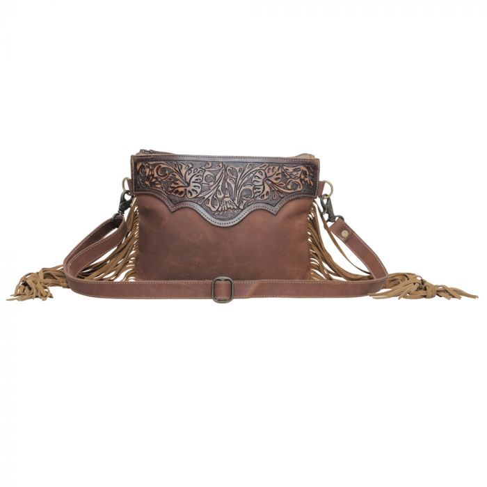 Myra Mocha Dash Hand Tooled Bag