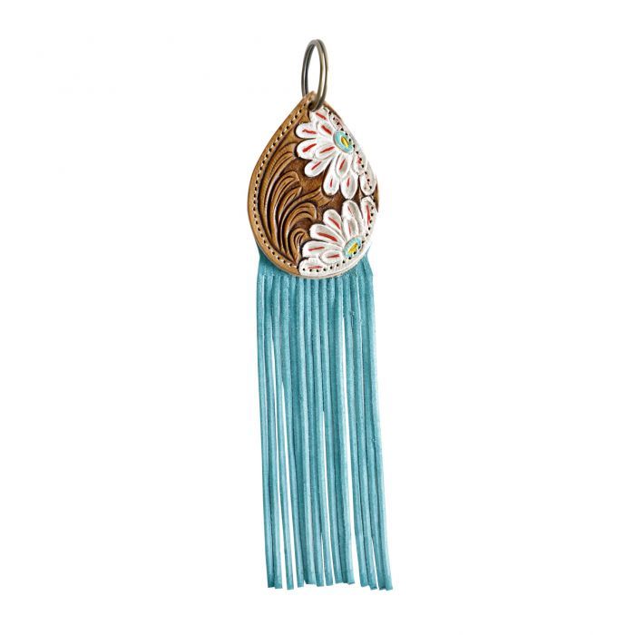Myra White Blooms Key Fob