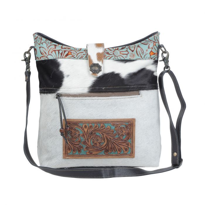 Myra Rustic Tinge Hand Tooled Bag
