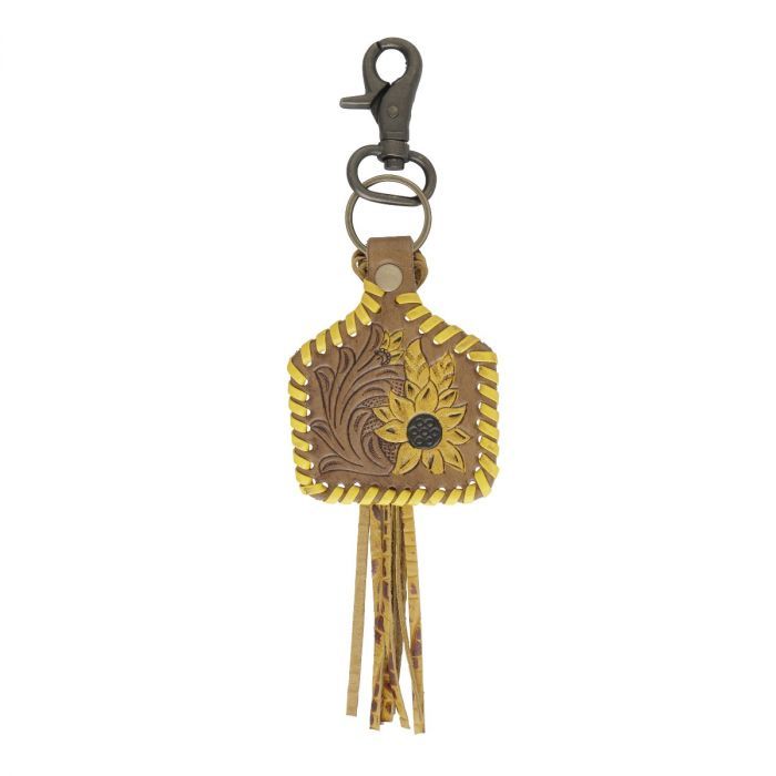 Myra Stitched Yellow Key Fob