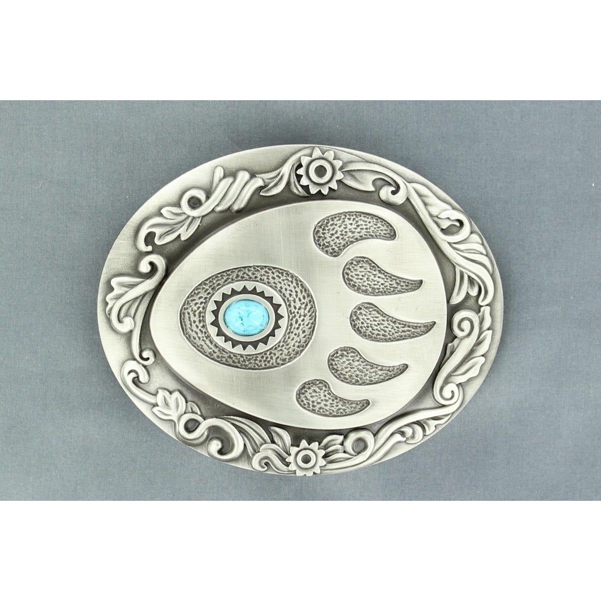 Nocona Buckle - Bear Paw and Turquoise Stone
