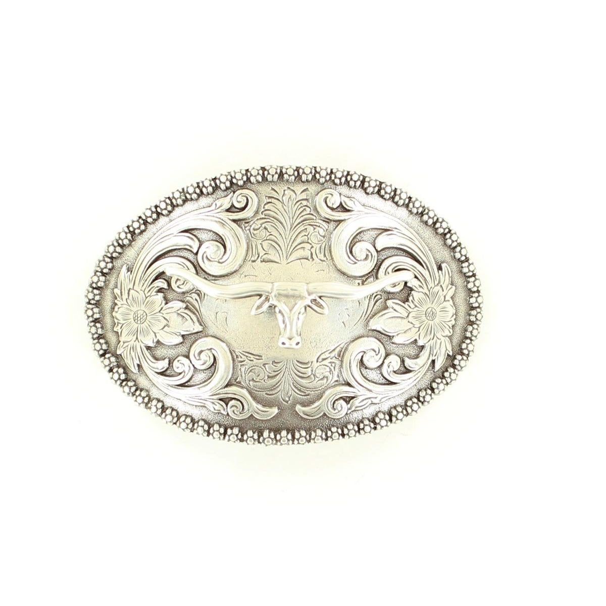 Nocona Men's Antiqued Longhorn Head Buckle - Oval