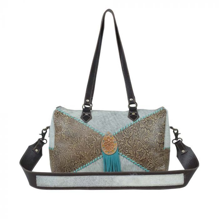 Myra Azure Waterfall Hand Tooled Bag