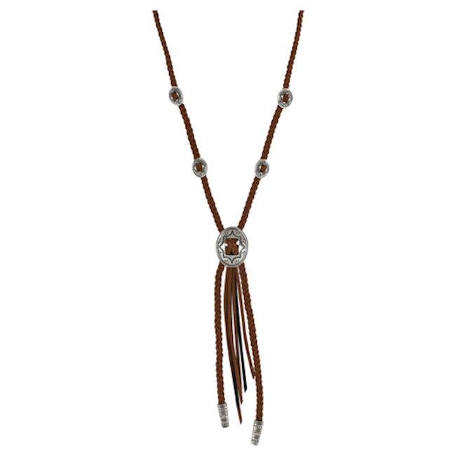 Necklace Braided Suede w/Concho
