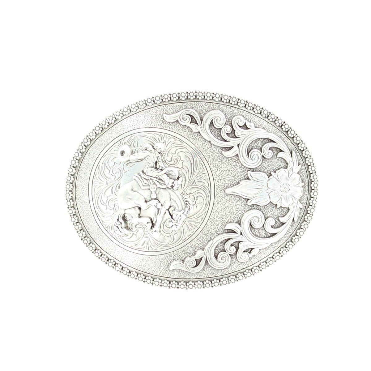 Nocona Buckle - Bucking Horse with Floral Background