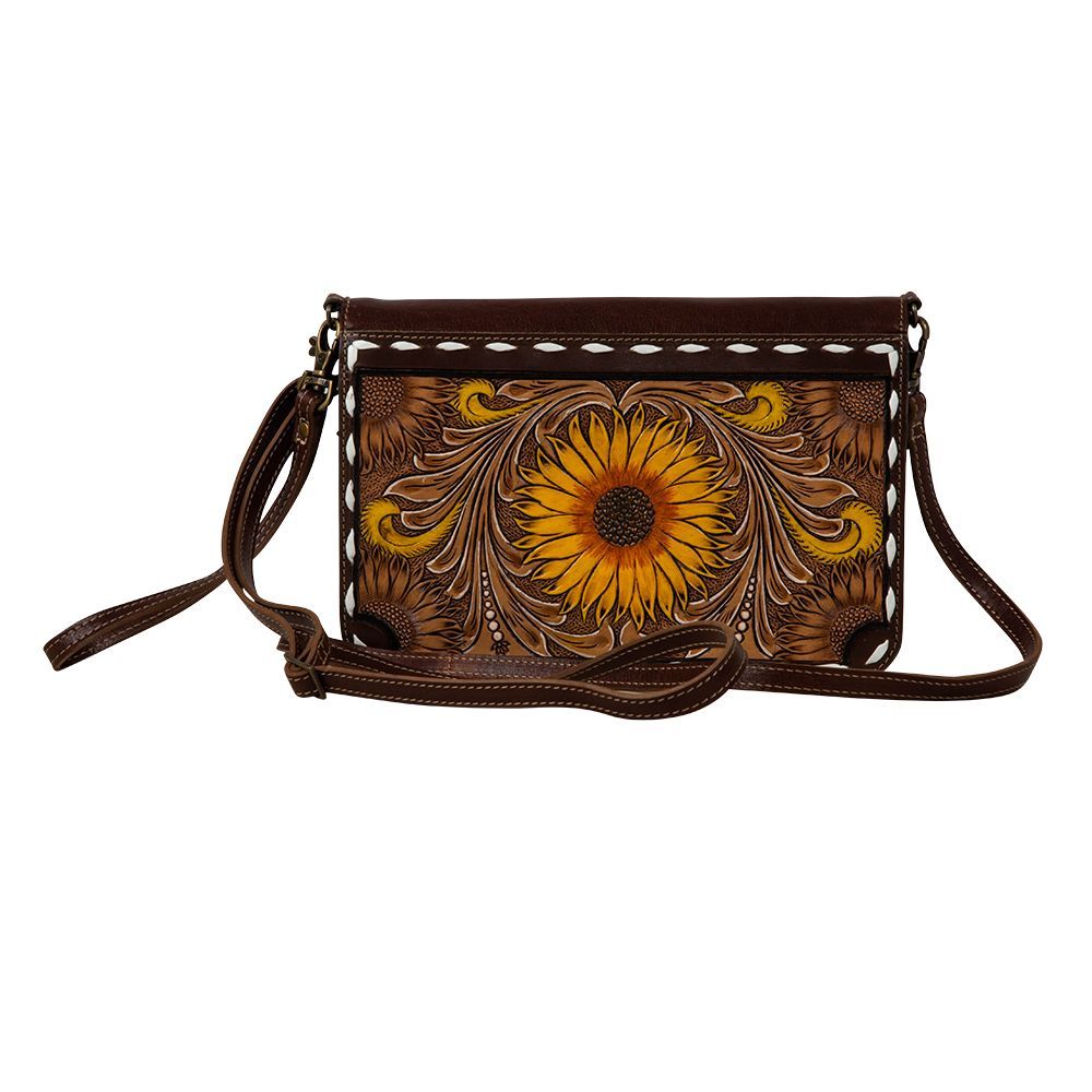 Myra Classic Fringed Hand Tooled Bag