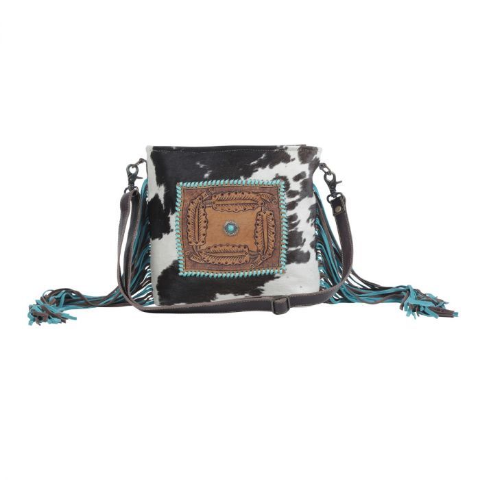 Myra Sapphire Crown Hand Tooled Bag