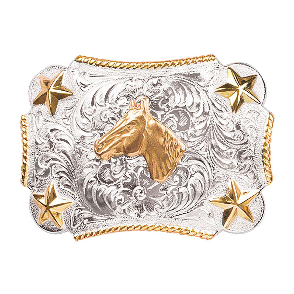 Nocona Boy's Rectangle Buckle - Horsehead