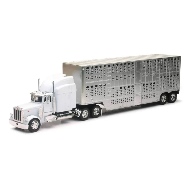 New-Ray Toys Peterebilt 379 Potbelly Livestock - Chrome