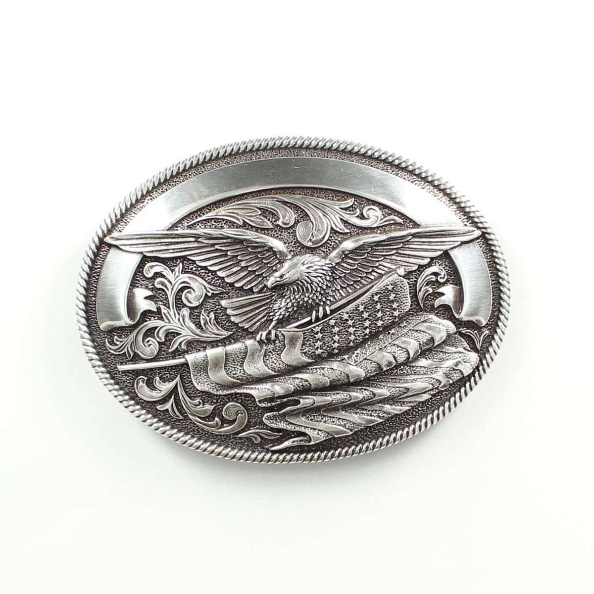 Nocona Men's Oval Patriotic Buckle - Eagle w/American Flag