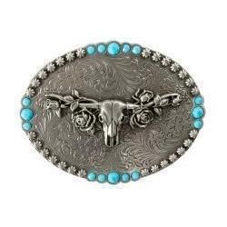 Nocona Oval Buckle - Longhorn Berry Edge