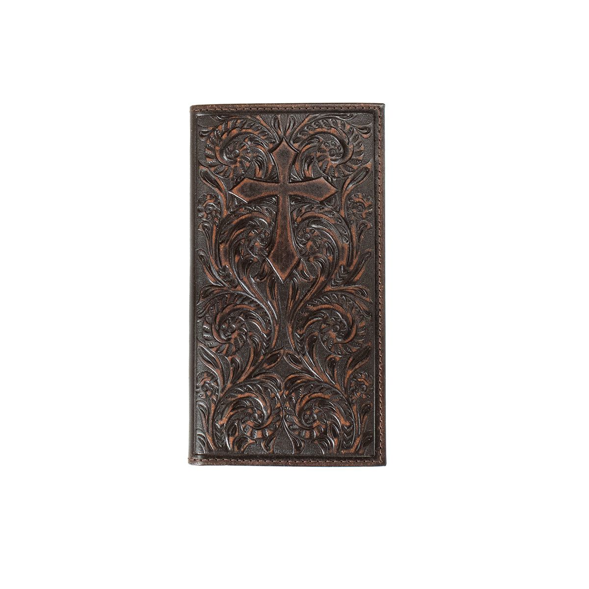 Nocona Men's Scroll Cross Rodeo Wallet - Medium Brown