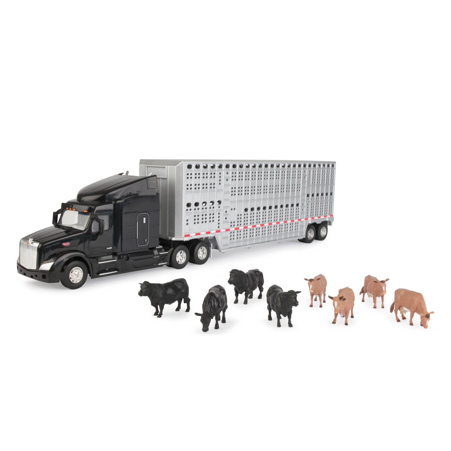 Peterbilt 579 Semi w/Livestock Trailer and Animals
