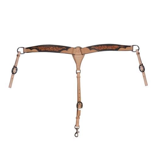 Professional's Choice Breast Collar - Black Floral Roughout