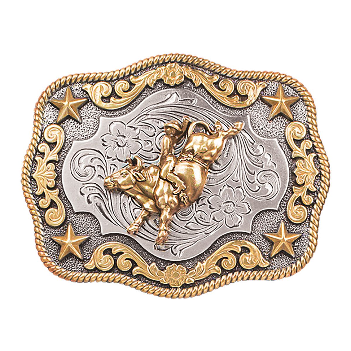 Nocona Youth Buckle Rectangle - Bull Rider