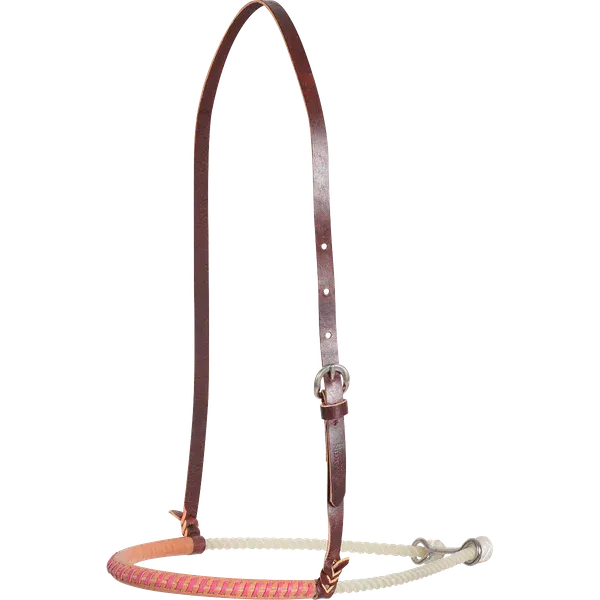Noseband Single Rope Leather Covered Color Lace Pink