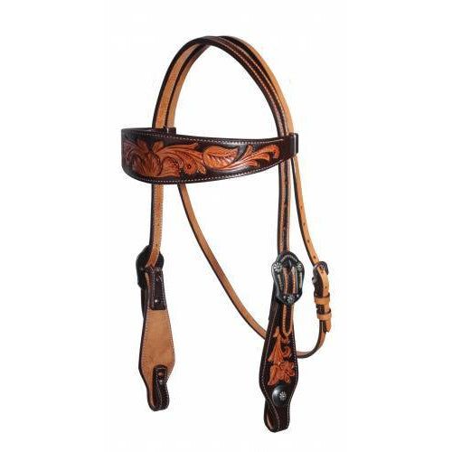 Professional's Choice Browband Floral Chocolate Headstall