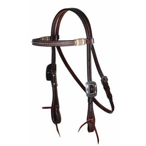Professional's Choice Dark Raw/Black Dotted Browband Headstall