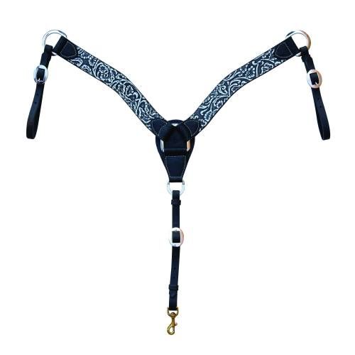Professional Choice Breast Collar Contoured 2" Black &amp; White Paisely