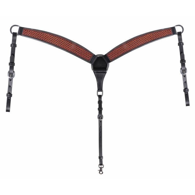 Professional's Choice Breast Collar - Chocolate/Black Basketweave