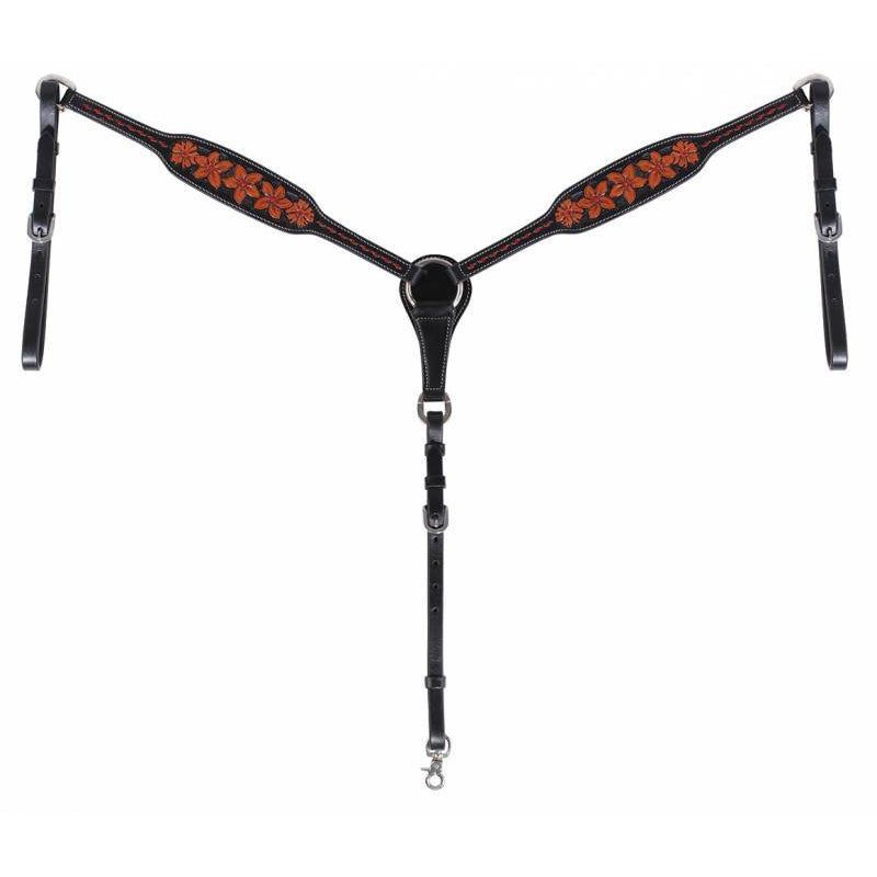 Professional's Choice Breast Collar - Floral Black/Red